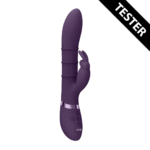 Rabbit Vibrator mit auf und ab beweglichen Ringen – VIVE lila VIVE by Shots