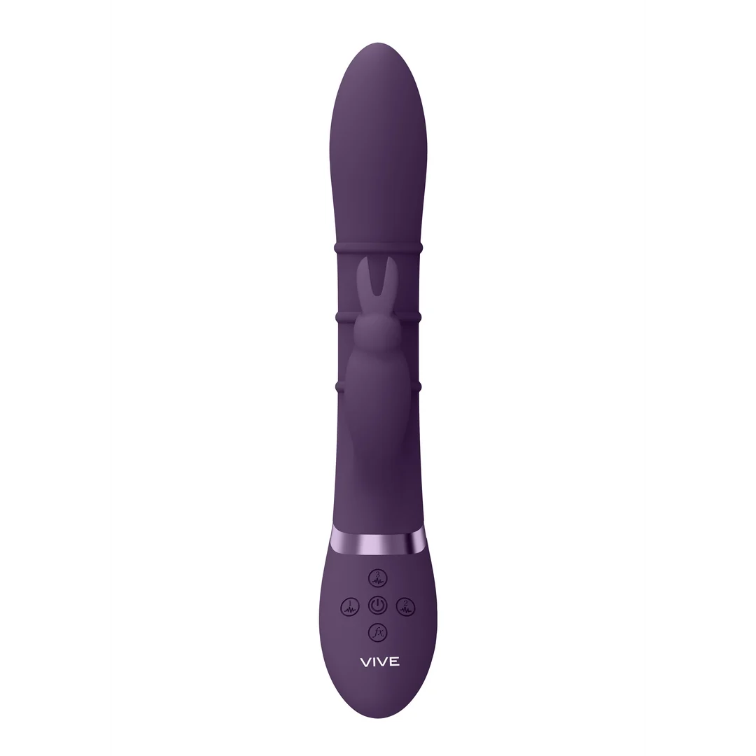 Rabbit Vibrator mit auf und ab beweglichen Ringen – VIVE lila VIVE by Shots – Bild 10