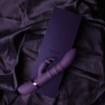 Rabbit Vibrator mit auf und ab beweglichen Ringen – VIVE lila VIVE by Shots – Bild 12