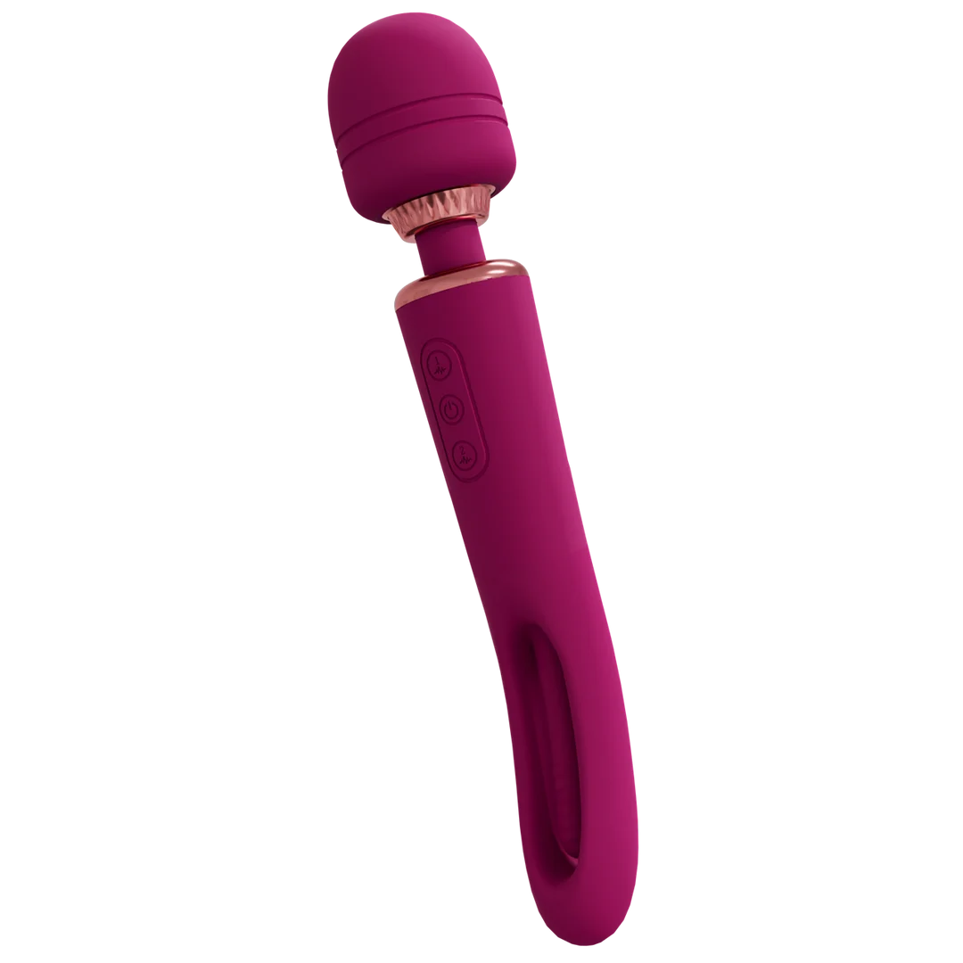 Wand Vibrator mit zwei Enden, flatternder Zunge und zwei Motoren, VIVE, lila VIVE by Shots – Bild 4