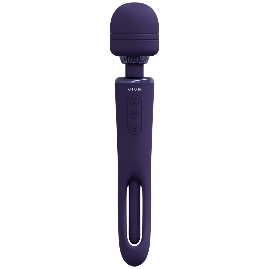 Wand Vibrator mit zwei Enden, flatternder Zunge und zwei Motoren, VIVE, lila VIVE by Shots – Bild 11