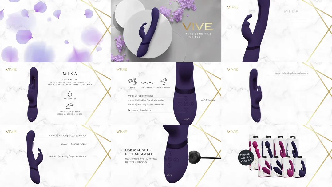 Rabbit Vibrator – Triple Motor mit G Punkt Flapper – VIVE, Rosa, VIVE by Shots – Bild 12