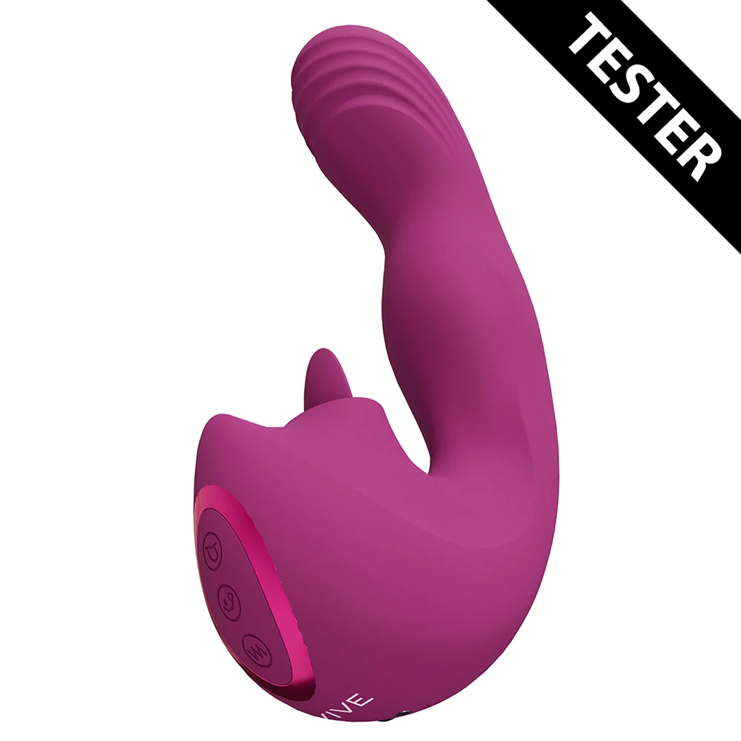 Duo Vibrator mit Come hither G Punkt Stimulation und beweglicher Zunge – VIVE by Shots Rosa VIVE by Shots – Bild 1