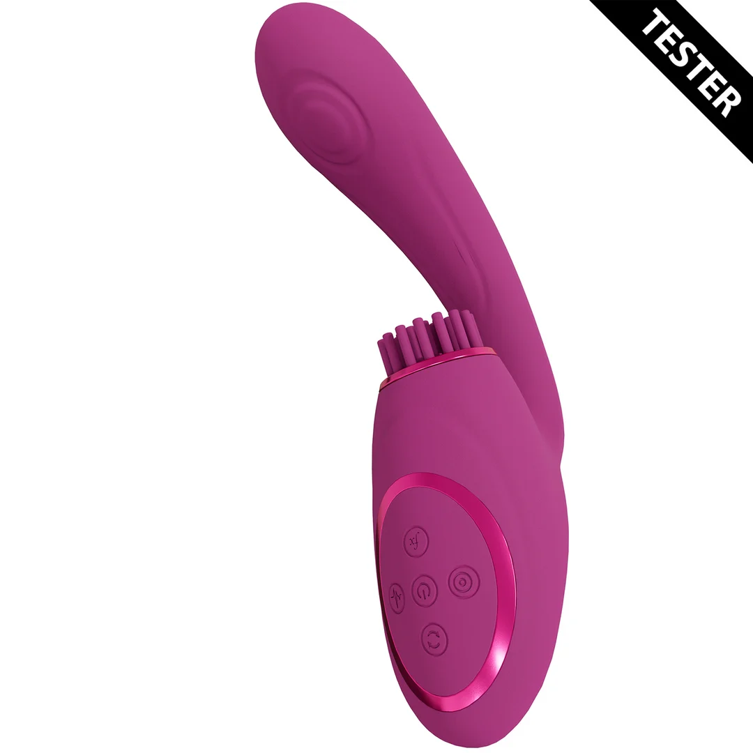 VIVE061PNKTEST_1_1 G Punkt Vibrator – drei Motoren mit Pulse Wave und vibrierenden Bürsten – VIVE by Shots, rosa – Bild 1