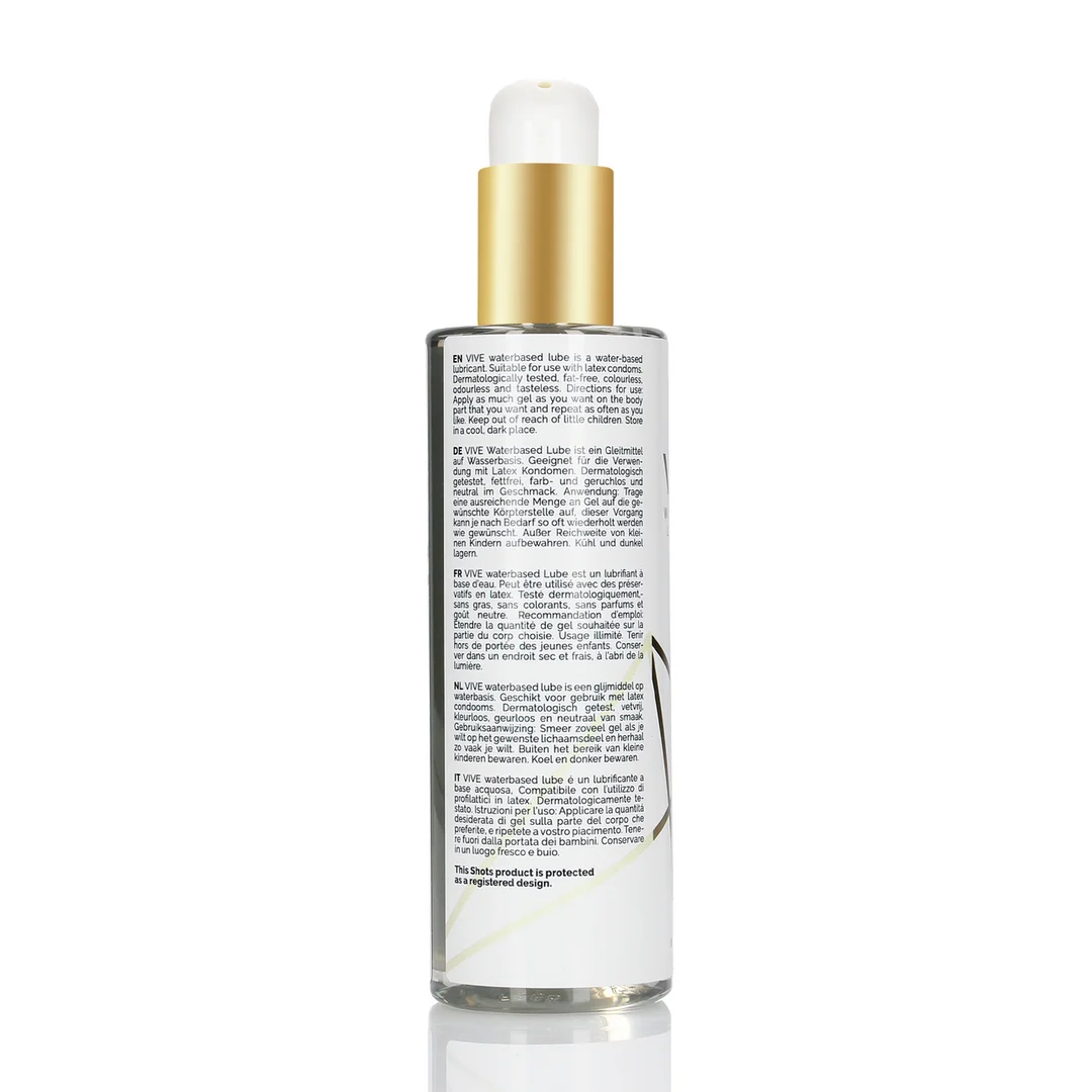 Gleitgel auf Wasserbasis – dermatologisch getestet und fettfrei – unparfümiert, geschmacksneutral – 200 ml – VIVE by Shots – Bild 2